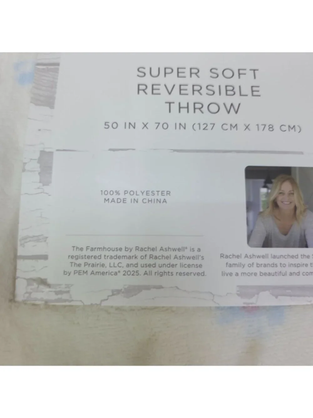 The Farmhouse By Rachel Ashwell Super Soft Reversible Throw 50